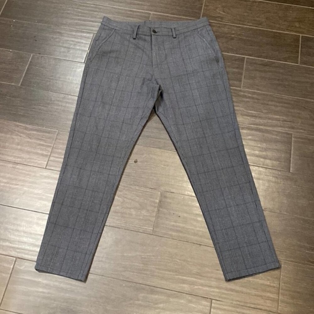 ZARA Man PLAID SUIT PANTS Grey SZ. 32 - Picture 2 of 6